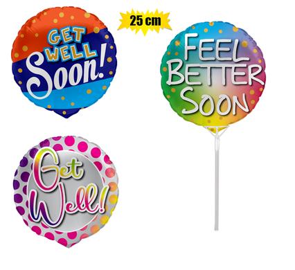 Balloon air fill w/stick get well