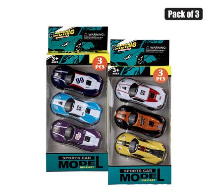 Alloy racer 7cm pack of 3 asstd