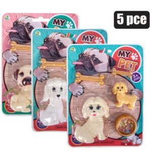 Playset pet mom & pup w/acc 17x23cm 5pc
