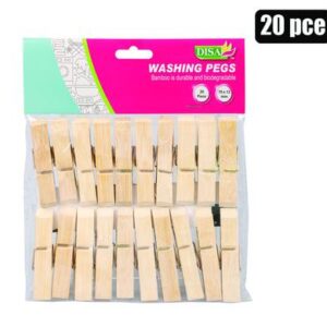 Washing pegs bamboo 70mm pack-20