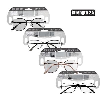 Reading glass metal asstd strength:2.5