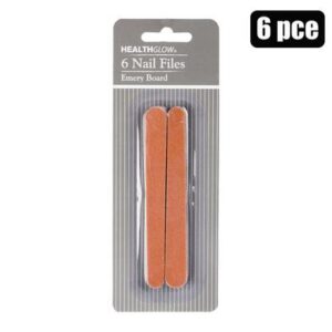 Nail file emery board 6pce h/glow