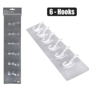 Hook pl self adhesive strip clear 6 hook
