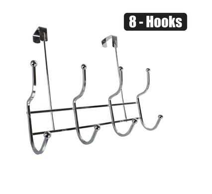 Hook hanger chrome 8-hook over door