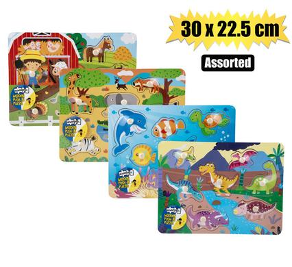 Edu wood push in animals 30x22.5cm